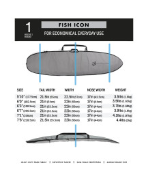 Housse de surf CREATURES - Fish Icon Lite